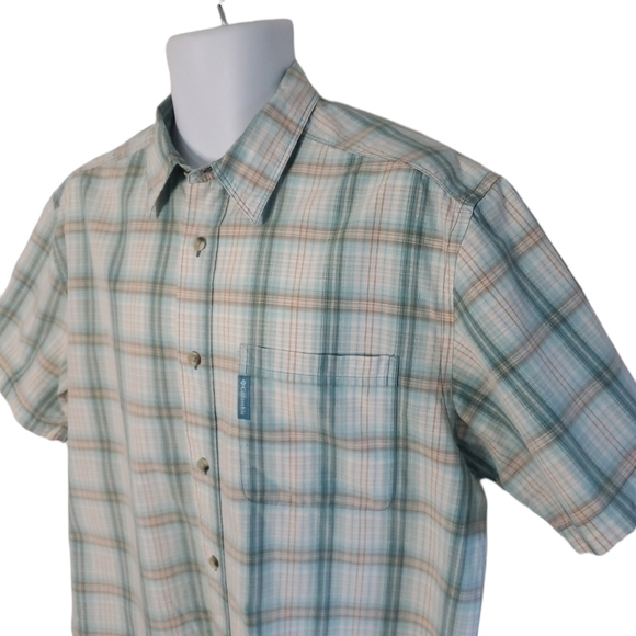 COLUMBIA Short Sleeve Fishing Outdoor Fall Walking Plaid Button Shirt -  Men's - Picture 2 of 6